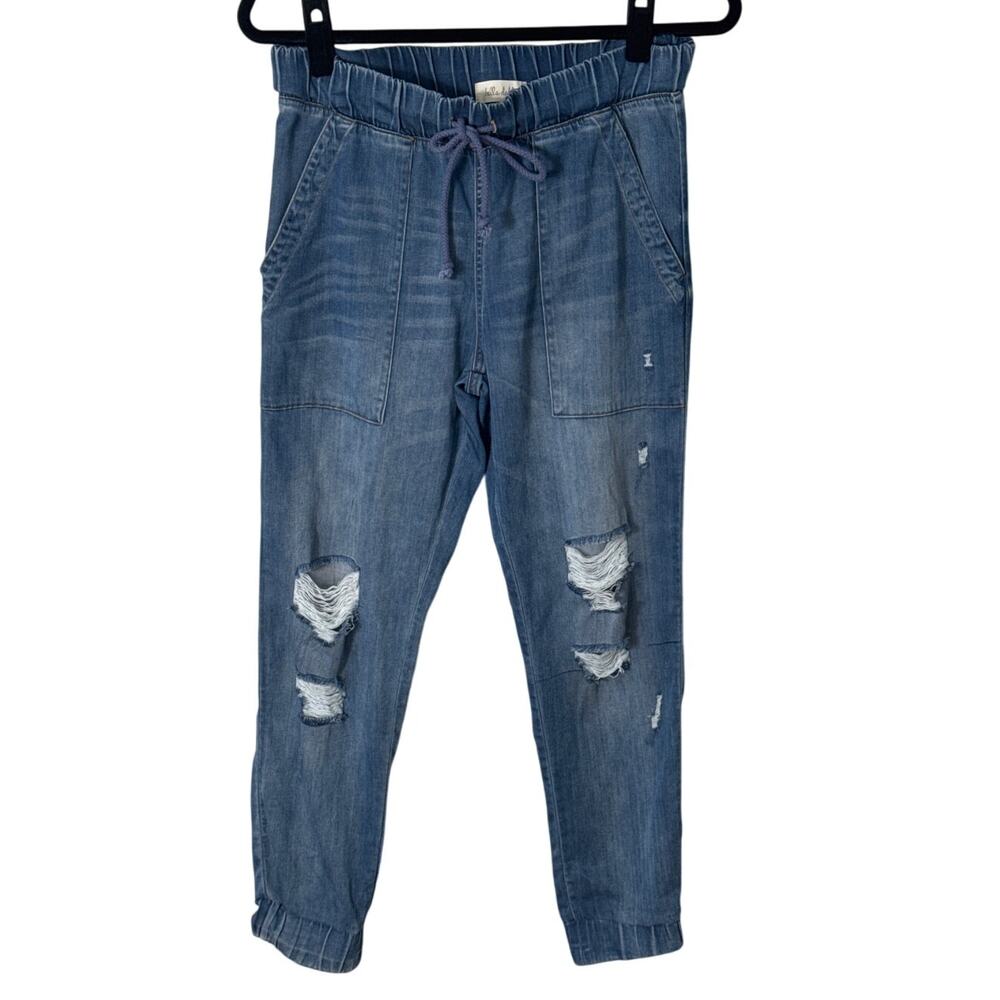 Bella Dahl Distressed Denim Pocket Jogger Pants Venice Wash Size S - Picture 3 of 12